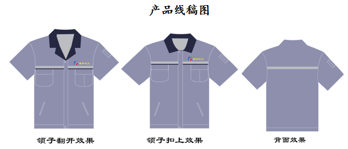 化工厂工作服产品线稿图